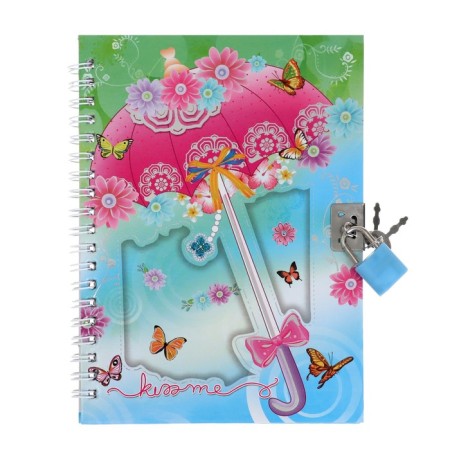 Notebook Gift Book on the lock, A6+, 50 sheets, line, "Umbrella", mix-1