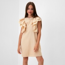 Dress for girls Minaku: Cotton Collection color light beige, height 122