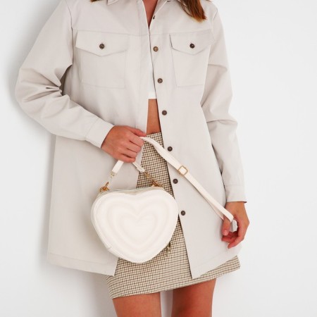 Bag Cross-Bodi with a zipper, white color-7