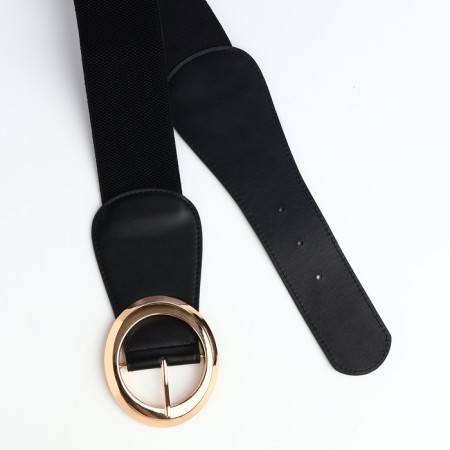 Women's belt, width 8 cm, black color-5