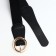 Women's belt, width 8 cm, black color