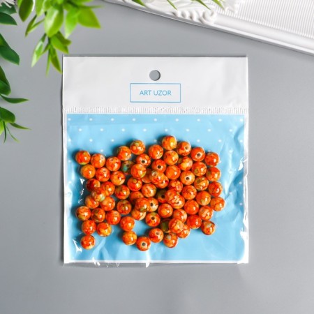 Beads for creativity plastic "Marble. Cinnamon" d = 0.8 cm set 20 grams-2