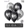 Shar Latex 12 "Moto Birthday", set of 5 pcs., Color silver, black chrome