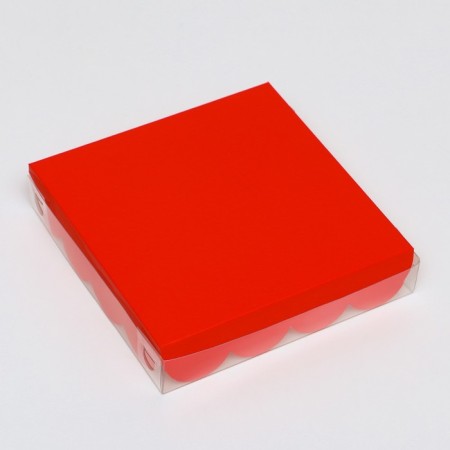 Box for cookies, red, 15 x 15 x 3 cm-2