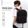 School backpack textile with printing on the top of Lucky, 38x29x11 cm, black color is black