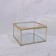 Great organizer for storage, with a lid, glass, with a mirror -bottom, 1 section, 15 × 15 × 8.5 cm, the color is transparent/copper