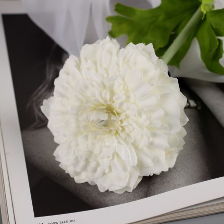 Artificial flowers "chrysanthemum lux" d-9 cm, 50 cm, white-1