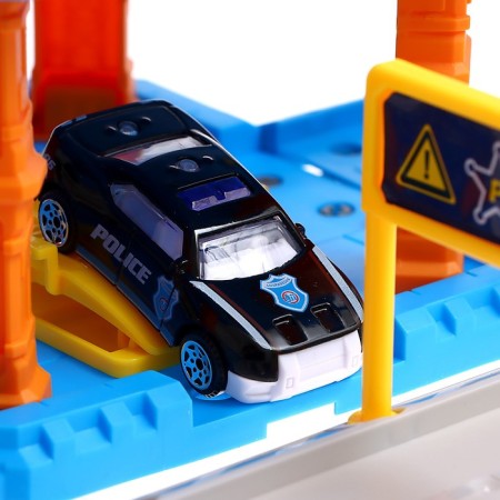 Parking "Police Party", with metal machines and helicopter-13