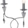 Luminaire desktop Grace 2XE14 40W, size 28x8x41 cm, color chromium