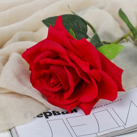 Artificial flowers "Rose Grand Prix at" 7x46 cm, red-1