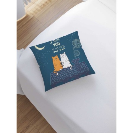 Decorative pillowcase "Cats on the roof", on a zipper, size 45x45 cm-1