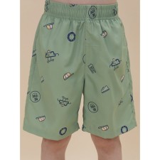 Bathing shorts for a boy, height 128 cm, green color