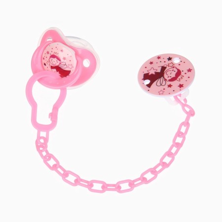 Dummy orthodontist., With a cap and a holder, from 0 months, the color of a violet / roses-3