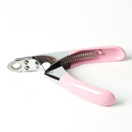 Gilotine clawerus with a rubberized handle, a hole of 7 mm, pink-2