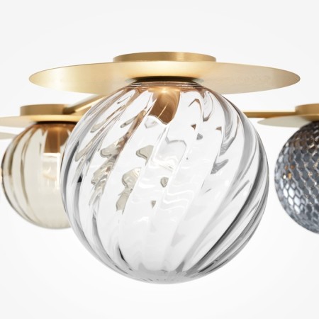 Ceiling light MayToni Mod291CL-05BS1, E14, 5x40 W, 1238x646x224 mm, brass-4