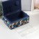 Casket for needlework "Forest branches on blue" 24x16x11 cm