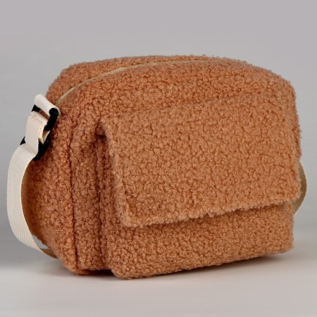 Teddy Cross-Bodi plush bag, beige color-2