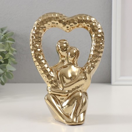 Souvenir Ceramics "Abstraction. In love with heart" gold 13x7x18.5 cm