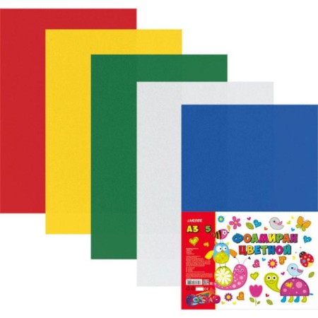 Foamiran color, A3 set, 2mm, Devente, 5 sheets x 5 colors