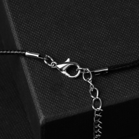 Unisex “Fist” pendant, black silver color on a black lace, 60 cm-2