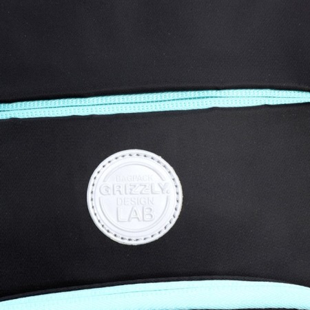 School backpack, 40 x 25 x 13 cm, Grizzly, ergonomic back, laptop department, black/turquoise-9