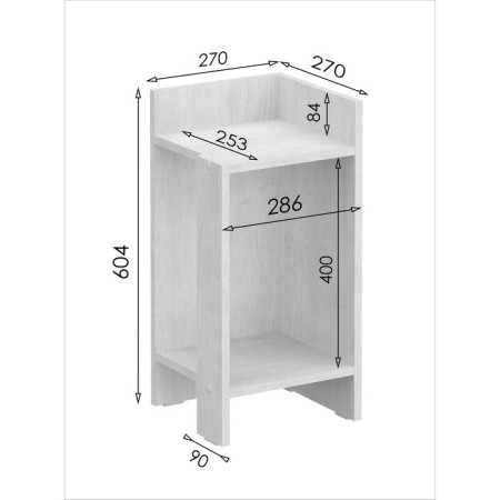 Cabinet, 270 × 286 × 604 mm, color milk-3