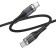 Cable Hoco U115, Type-C-Type-C, 100W, 5 A, 1.2 m, transparent, nylon braid, black