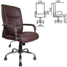 Office armchair Brabix Space EX-508, eco-leather, chrome, brown