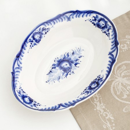 Dish, 25 x 18 x 5 cm, gzhel, cobalt-1