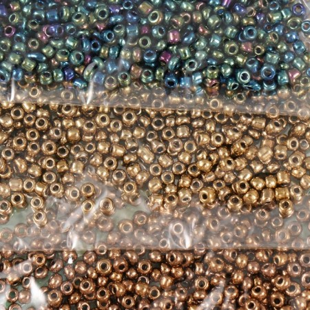 Round round 12/0 "gasoline colors" 7 colors x 10 g 20x8 cm-1