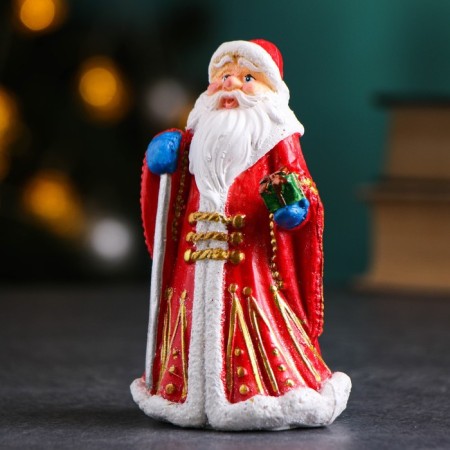 New Year's figure "Santa Claus in Red fur coat" 8x6x12cm-3
