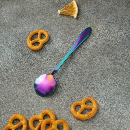 Dessert spoon Magistro "flower", length 12.5 cm, chameleon color-4