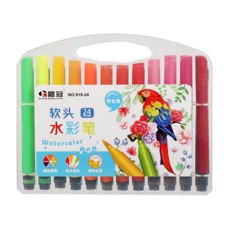 Fleeters are 24 colors, in a plastic pencil case, triangular, thickened, ventilated cap, mix