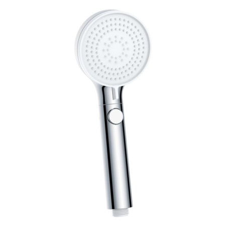 Shower watering can Lemark LM0818CW, manual, round, 90 x 245 mm, 4 functions, chrome/white