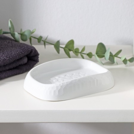 Tule soap dish, 12.5 × 9.1 × 2.6 cm, color is light gray-2
