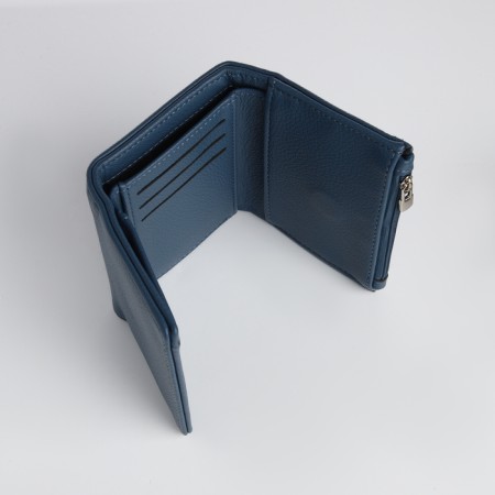 Women's wallet on magnet, blue color-4