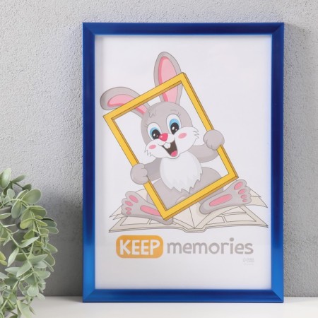 Photo frame Plastic "Format" 21x30 cm, blue metallic