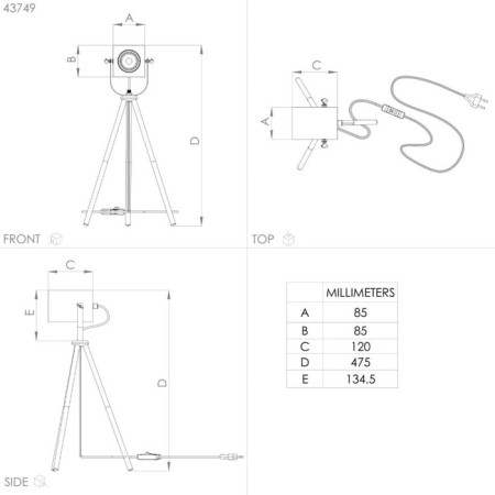 Ayles table lamp, 1x3W GU10-3