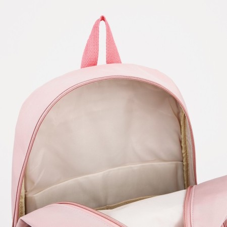 A backpack with a zipper, 4 external pockets, pink color-3