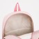 A backpack with a zipper, 4 external pockets, pink color