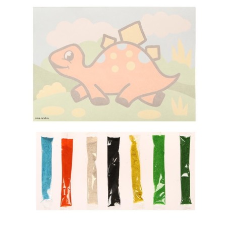 Set for creativity. Fresco and soft mosaic "Dinosaurs in the jungle"-3