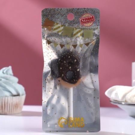 Candle in the cake "Chocolate icing", number "6", 3.8 cm-1