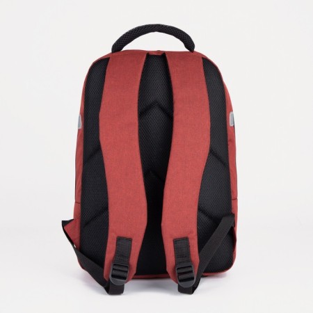 A backpack with a zipper, "saxi", outer pocket, red color-2