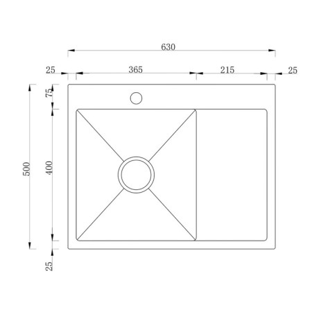 Kitchen sink "RMS" MRK-6350BL-R, mortise, right, thickness 3.0 and 1 mm, dispenser, graphite-3