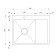 Kitchen sink "RMS" MRK-6350BL-R, mortise, right, thickness 3.0 and 1 mm, dispenser, graphite