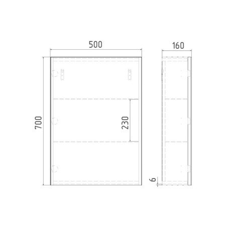 Viant mirror "Cuba 50" 160x500x700 mm, right/left, without light-4