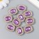 Decor for creativity plastic, rhinestones "octagonal medallion" nr 10 pcs Violet 1.8x2.4 cm