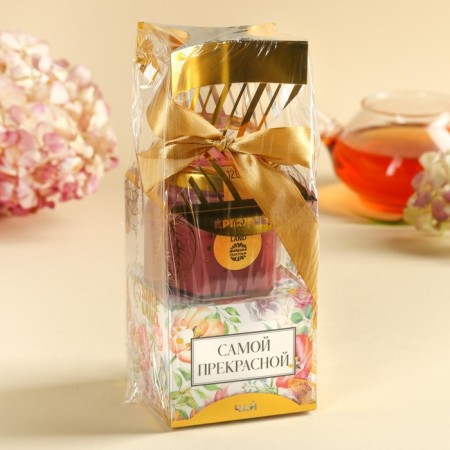 The “most beautiful” set: creamless cream with blueberries 120, black tea with orange and chocolate 50 g.-5