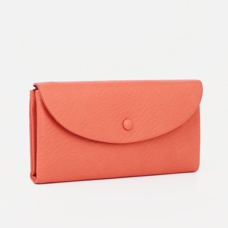 Women's wallet on the button, pink color