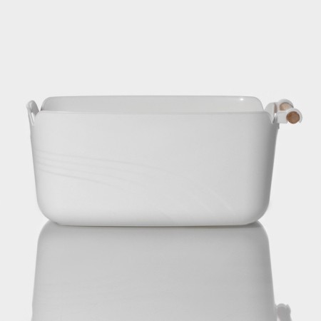 Storage container with handle LadOM "Laconicity", 33.5 × 18.5 × 14.5 cm, white color-4